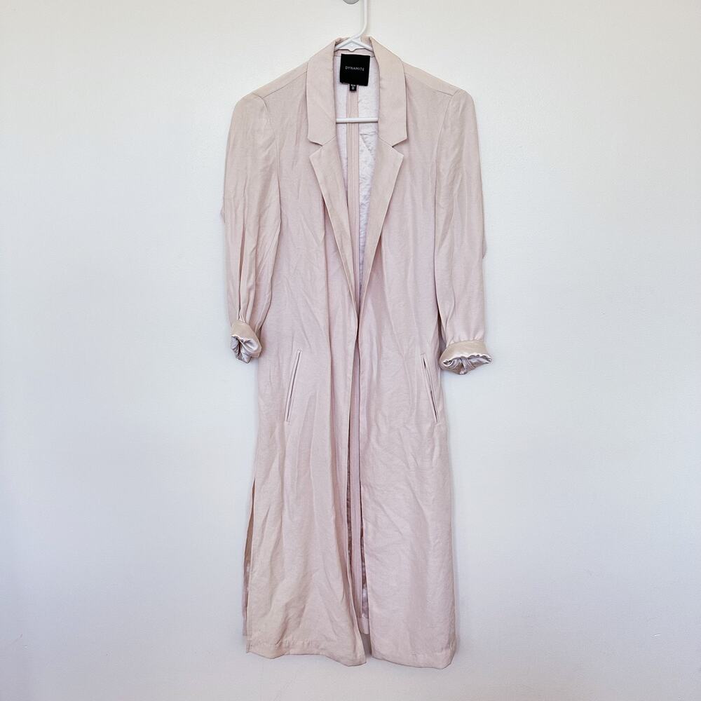 Dynamite Light Pink Duster Coat with Lapels